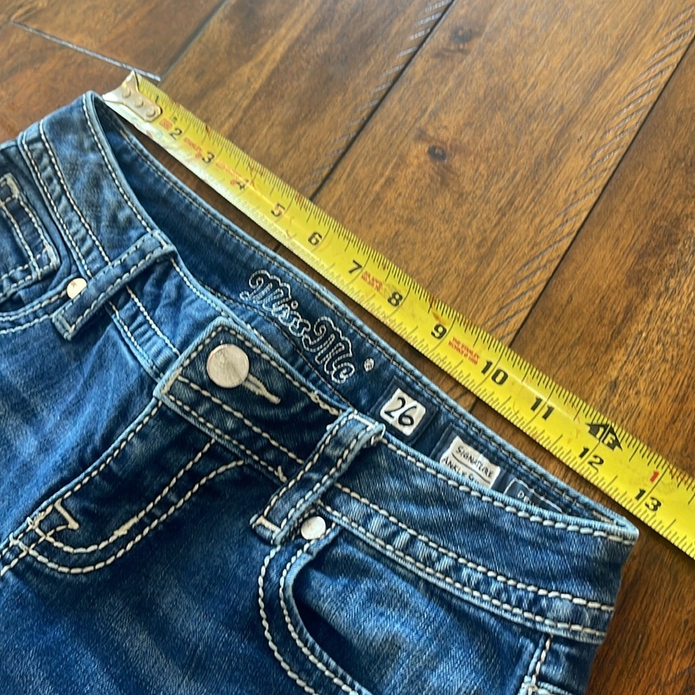 Miss Me Boho Embroidered Jeans JP7762AK blue ankle skinny denim  jeans 26 - Picture 7 of 11